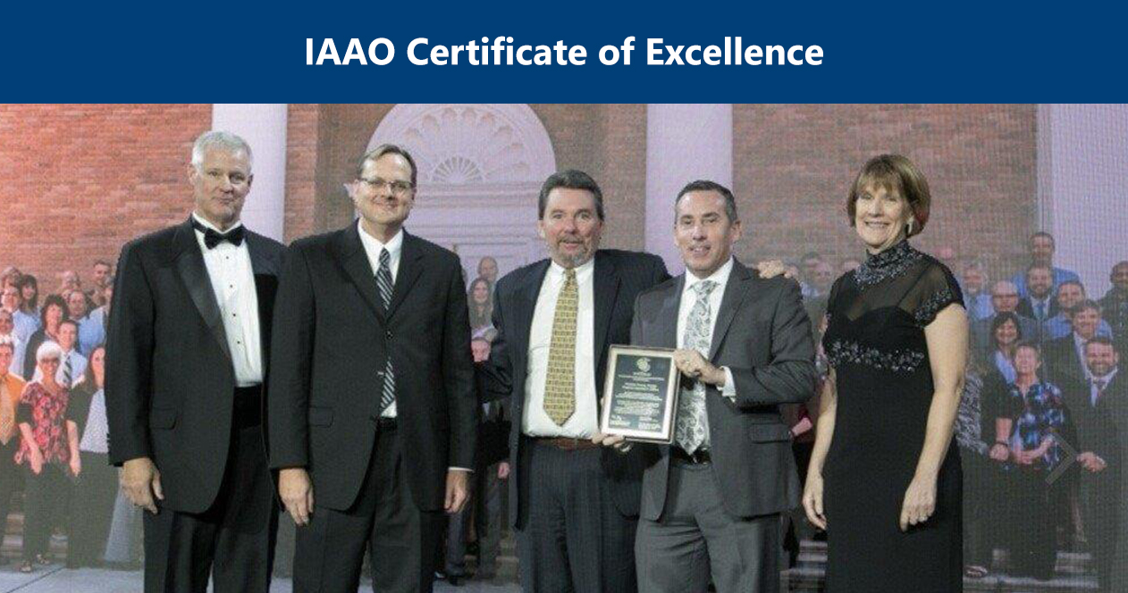 The International Association of Assessing Officers (IAAO) awards the Pinellas County Property Appraiser's Office the Certificate of Excellence in Assessment Administration